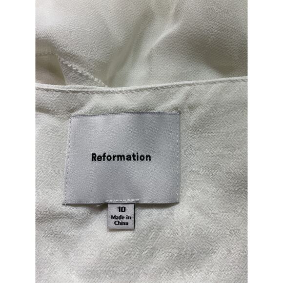 Reformation 'Sundra Peplum' White V Neck Camisole Size 10 - Picture 4 of 5